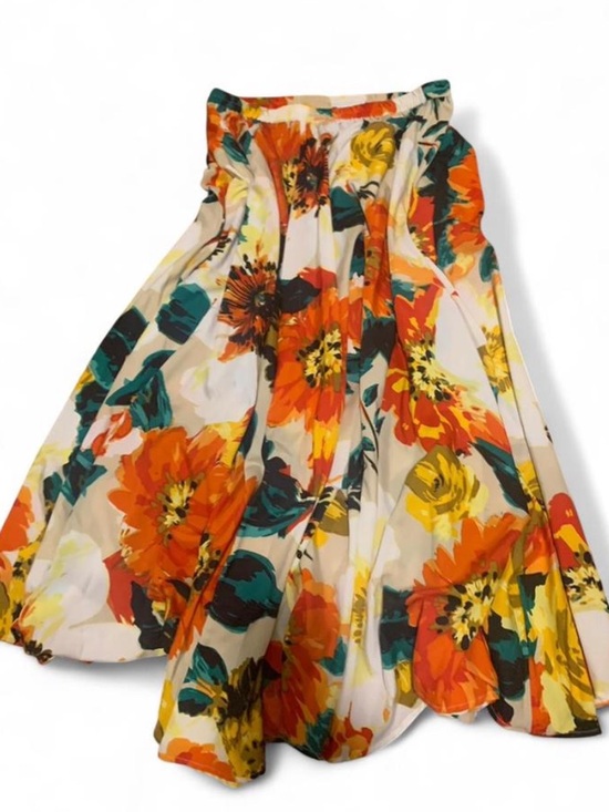 Mix Nouveau Dresses & Skirts - Floral Maxi Skirt with Orange & Teal Bloom